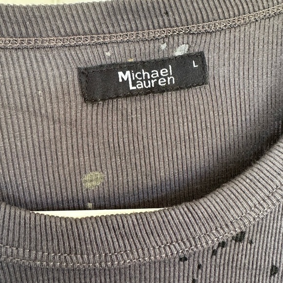 Michael Lauren Distressed long sleeve super soft tee-Size Large - Picture 4 of 10